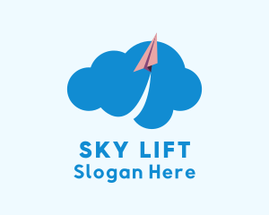 Paper Plane Cloud logo design