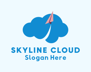 Paper Plane Cloud logo design