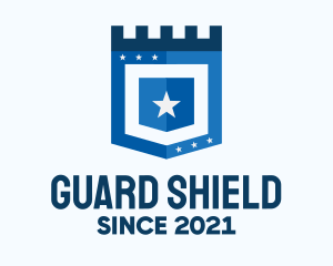 Blue Medieval Shield logo