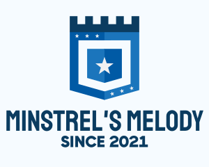 Blue Medieval Shield logo design