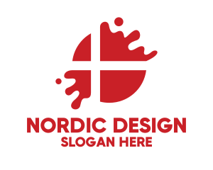 Denmark Flag Splash logo design