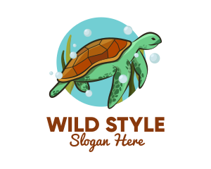 Wild Sea Turtle logo design