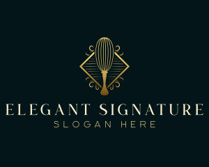 Elegant Baking Whisk logo design