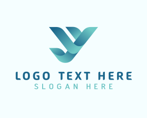 Gradient Ribbon Business Letter Y logo