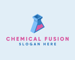 3D Chemistry Flask  logo design