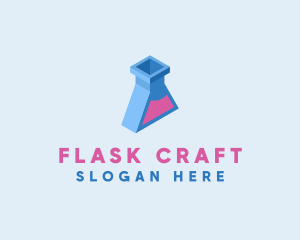 3D Chemistry Flask  logo design