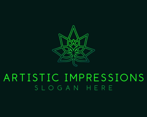 Marijuana Cannabis Leaf logo design