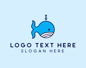 Aquatic Whale Cartoon logo