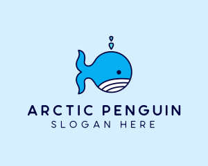 Aquatic Whale Cartoon logo design