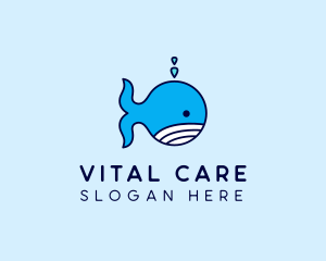 Aquatic Whale Cartoon logo