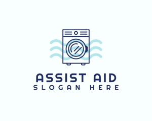 Minimalist Laundromat Service logo design