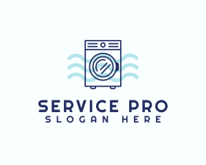 Minimalist Laundromat Service logo design