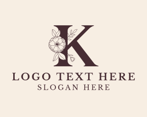 Floral Letter K logo