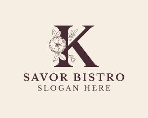 Floral Letter K Logo