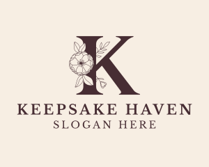 Floral Letter K logo design