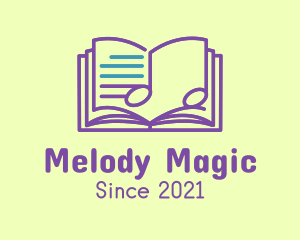 Purple Music Book  logo design