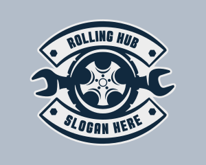 Wrench Tire Mechanic logo design