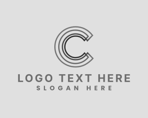 Elegant Striped Company Letter C logo design