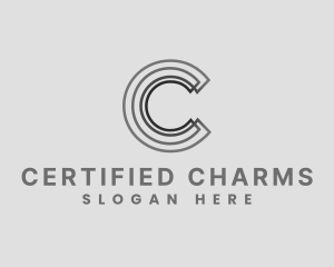 Elegant Striped Company Letter C logo design