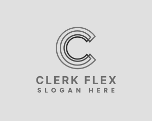 Elegant Striped Company Letter C logo design