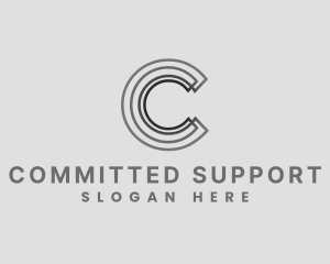 Elegant Striped Company Letter C logo design