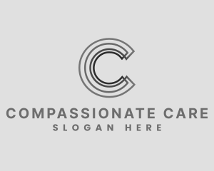 Elegant Striped Company Letter C logo design