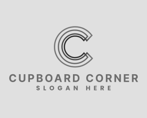 Elegant Striped Company Letter C logo design