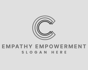 Elegant Striped Company Letter C logo design