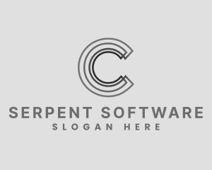 Elegant Striped Company Letter C logo design