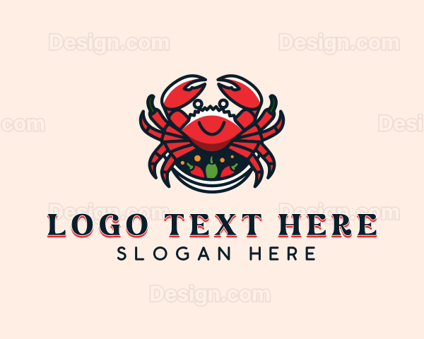 Seafood Crab Cooking Logo