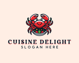 Seafood Crab Cooking logo design