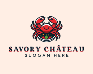 Seafood Crab Cooking logo design