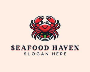 Seafood Crab Cooking logo design