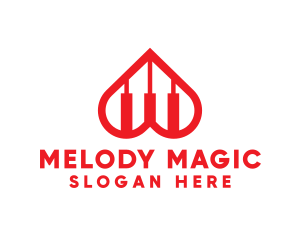 Heart Spade Piano Music Logo