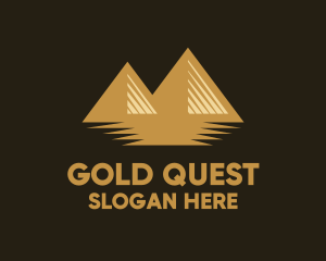 Gold Geometric Hill logo design