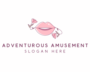 Floral Beauty Lips logo design