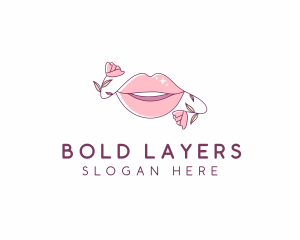 Floral Beauty Lips logo design