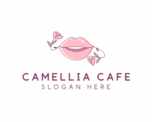 Floral Beauty Lips logo design