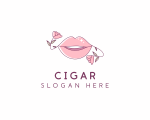 Floral Beauty Lips logo design