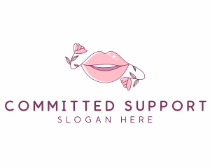 Floral Beauty Lips logo design