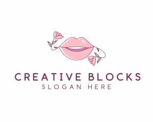 Floral Beauty Lips logo design