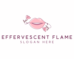 Floral Beauty Lips logo design