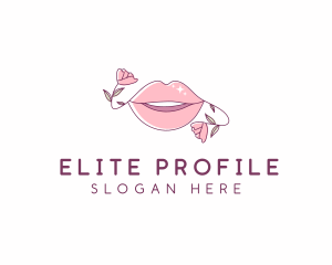 Floral Beauty Lips logo design