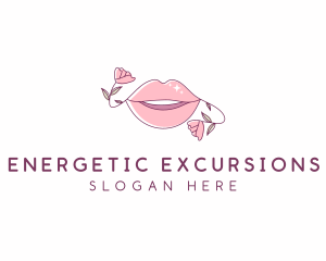 Floral Beauty Lips logo design