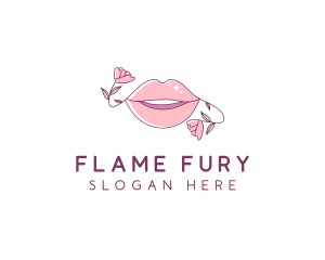 Floral Beauty Lips logo design