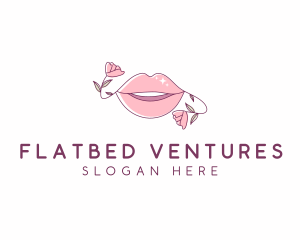 Floral Beauty Lips logo design