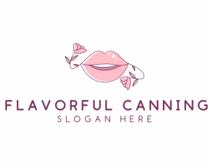 Floral Beauty Lips logo design