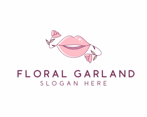 Floral Beauty Lips logo design