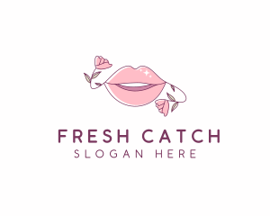 Floral Beauty Lips logo design