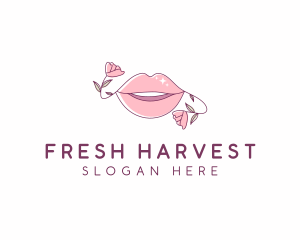 Floral Beauty Lips logo design